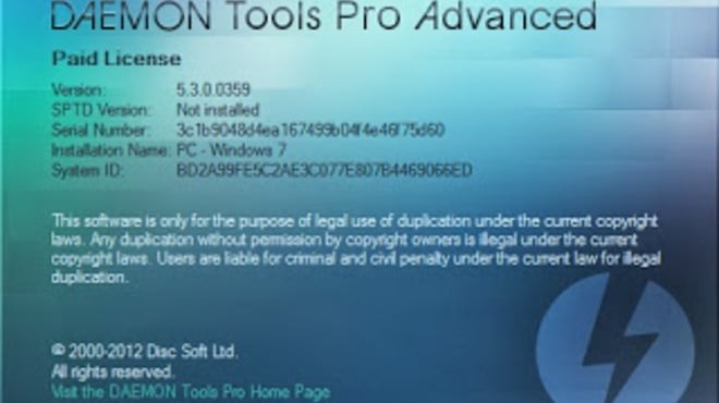 Daemon Tools Pro Advanced main interface showcasing virtual drives and image mounting options.