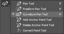 Adobe Photoshop pen tool types