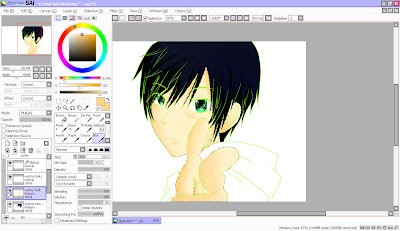 Skin Shading and Blurring for Gradient Effect in Paint Tool SAI