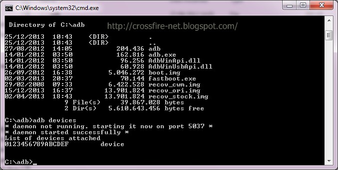 Command Prompt showing ADB devices