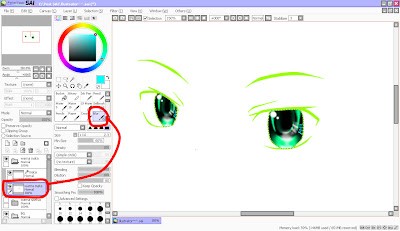 Blurring Eye Colors for Gradient in Paint Tool SAI