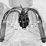 Spark plug wires are plugged into the distributor cap