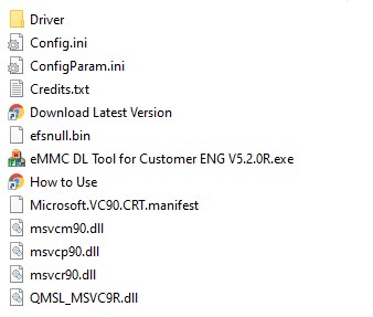 eMMC DL Tool extracted files for customer