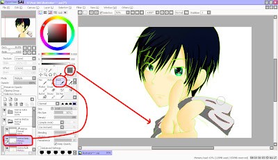 Applying Darker Shade for Clothes Shading in Paint Tool SAI