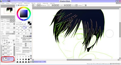 Applying Darker Shade for Hair Shading in Paint Tool SAI