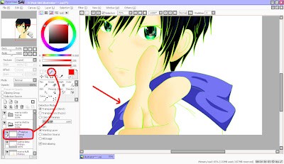 Blurring Clothes Shading for Gradient Effect in Paint Tool SAI