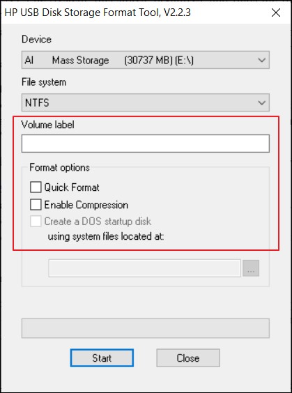 hp usb disk storage format tool portable interface