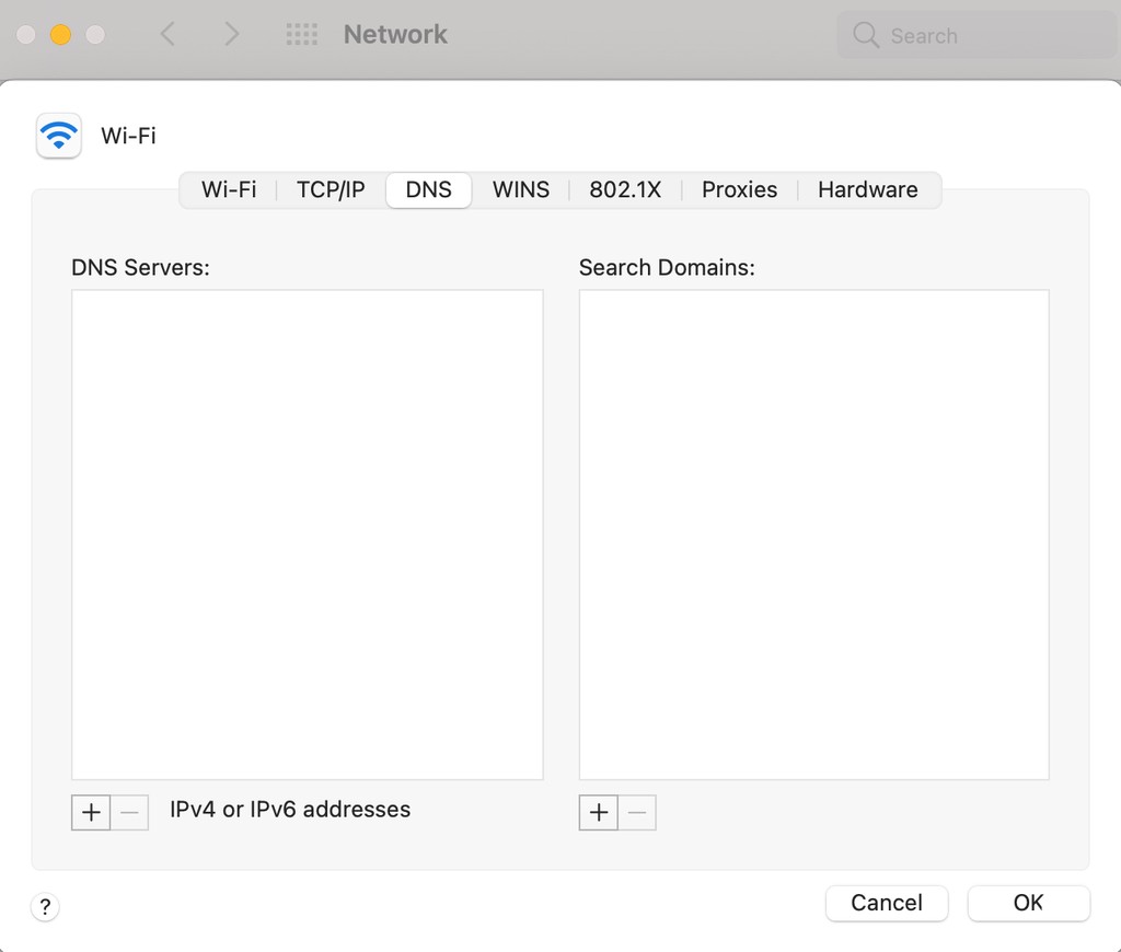 DNS settings on MacOS