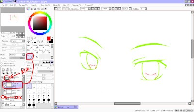 Preparing Eye Coloring in Paint Tool SAI