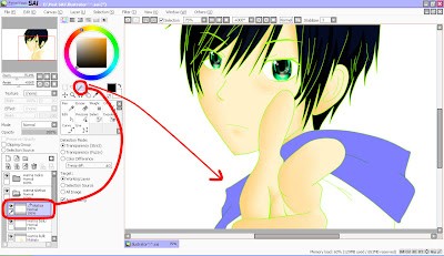 Refining Hair Selection with Magic Wand in Paint Tool SAI