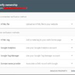 Choose verification method in Google Search Console