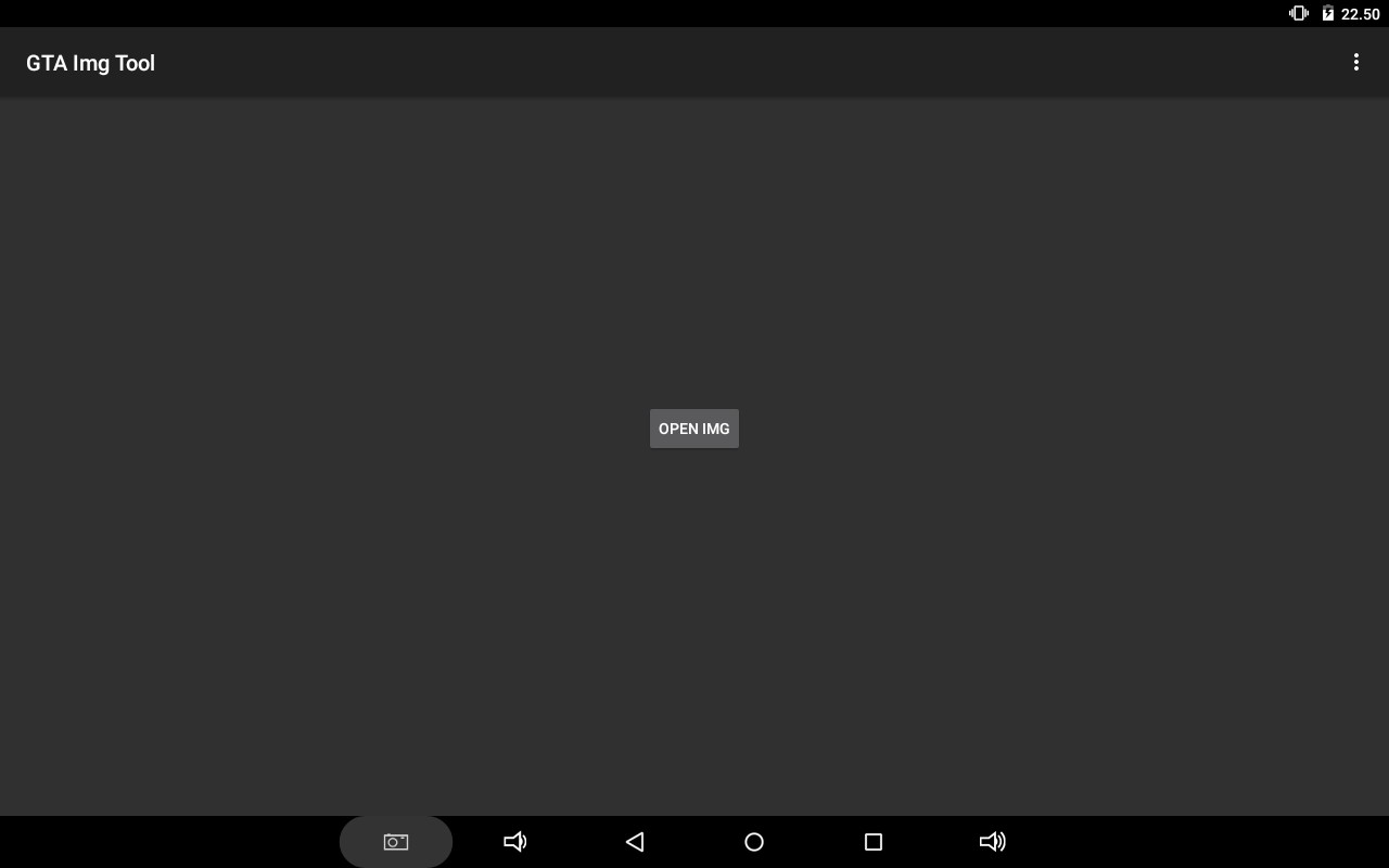 Screenshot of IMG Tool Android application interface on a mobile device, showing the file selection screen.