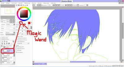 Using Magic Wand Tool to Select Hair in Paint Tool SAI