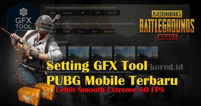 GFX Tool PUBG Mobile settings interface showing version selection, resolution options, and graphic quality choices