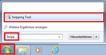 Start Snipping Tool in Windows 8 from Apps search