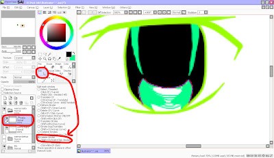 Deleting Eye Boundary Lines in Paint Tool SAI