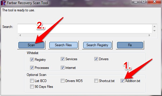 Farbar Recovery Scan Tool with Addition.txt checked